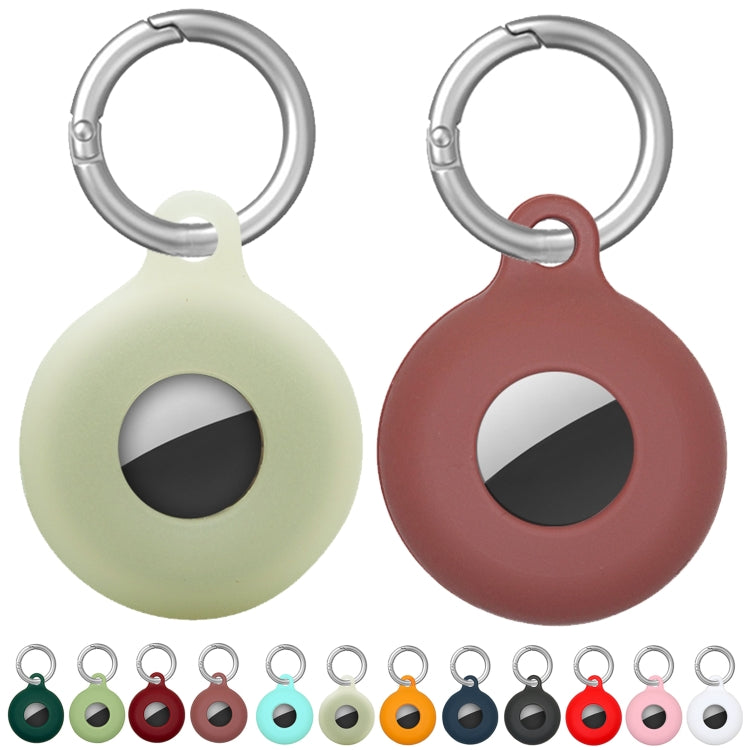 Dual-Side Hollow Anti-scratch Silicone Shockproof Protective Cover Case with Keychain Hook Loop For AirTag 2nd Gen / AirTag 1st Gen(Light Green) - HoMEdemic™ 