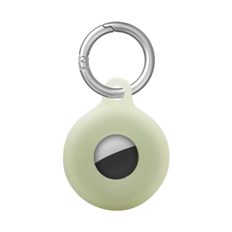 Dual-Side Hollow Anti-scratch Silicone Shockproof Protective Cover Case with Keychain Hook Loop For AirTag 2nd Gen / AirTag 1st Gen(Luminous Green) - HoMEdemic™ 