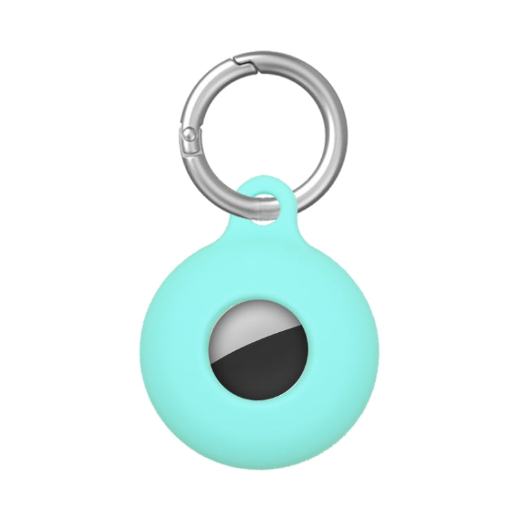 Dual-Side Hollow Anti-scratch Silicone Shockproof Protective Cover Case with Keychain Hook Loop For AirTag 2nd Gen / AirTag 1st Gen(Mint Green) - HoMEdemic™ 