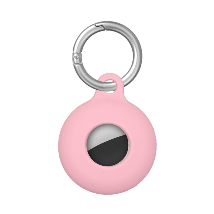 Dual-Side Hollow Anti-scratch Silicone Shockproof Protective Cover Case with Keychain Hook Loop For AirTag 2nd Gen / AirTag 1st Gen(Pink) - HoMEdemic™ 