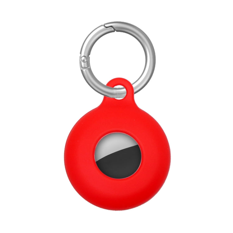Dual-Side Hollow Anti-scratch Silicone Shockproof Protective Cover Case with Keychain Hook Loop For AirTag 2nd Gen / AirTag 1st Gen(Red) - HoMEdemic™ 