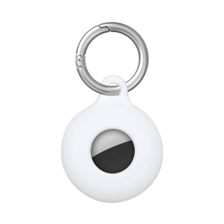 Dual-Side Hollow Anti-scratch Silicone Shockproof Protective Cover Case with Keychain Hook Loop For AirTag 2nd Gen / AirTag 1st Gen(White) - HoMEdemic™ 