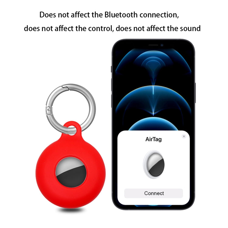 Dual-Side Hollow Anti-scratch Silicone Shockproof Protective Cover Case with Keychain Hook Loop For AirTag 2nd Gen / AirTag 1st Gen(Yellow) - HoMEdemic™ 