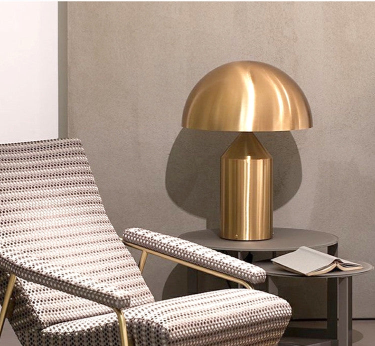 E14 LED Metal Mushroom Table Lamp Bedroom Decorative Table Lamp EU Plug, Size:L - HoMEdemic™ 