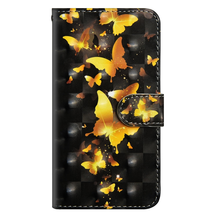 For iPhone SE 2022 / SE 2020 / 8 / 7 3D Painting Pattern Horizontal Flip TPU + PU Leather Case with Holder & Card Slots & Wallet(Golden Butterfly) - HoMEdemic™ 