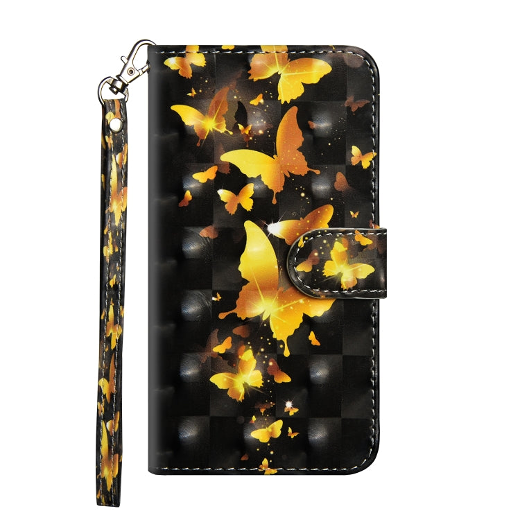 For iPhone SE 2022 / SE 2020 / 8 / 7 3D Painting Pattern Horizontal Flip TPU + PU Leather Case with Holder & Card Slots & Wallet(Golden Butterfly) - HoMEdemic™ 