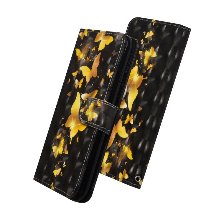For iPhone SE 2022 / SE 2020 / 8 / 7 3D Painting Pattern Horizontal Flip TPU + PU Leather Case with Holder & Card Slots & Wallet(Golden Butterfly) - HoMEdemic™ 