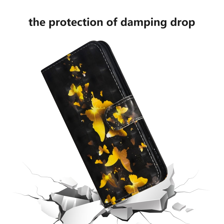 For iPhone SE 2022 / SE 2020 / 8 / 7 3D Painting Pattern Horizontal Flip TPU + PU Leather Case with Holder & Card Slots & Wallet(Golden Butterfly) - HoMEdemic™ 