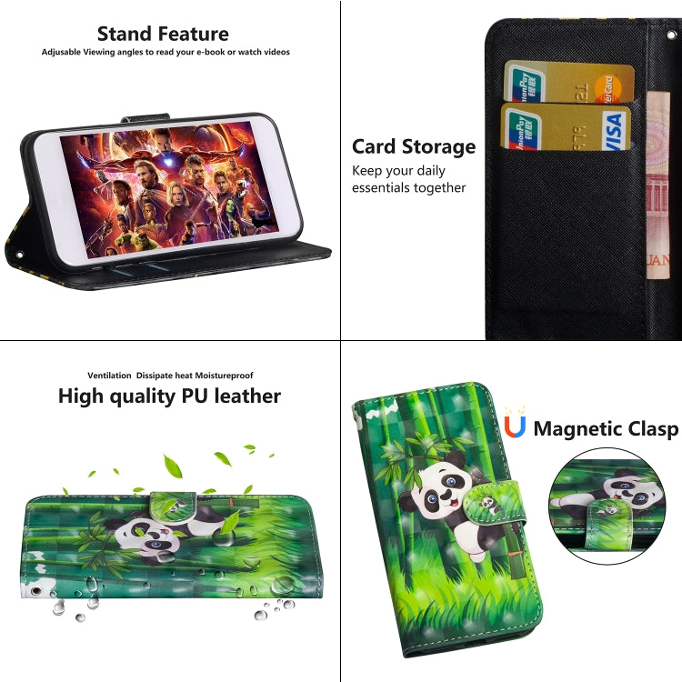 For iPhone SE 2022 / SE 2020 / 8 / 7 3D Painting Pattern Horizontal Flip TPU + PU Leather Case with Holder & Card Slots & Wallet(Bamboo Panda) - HoMEdemic™ 