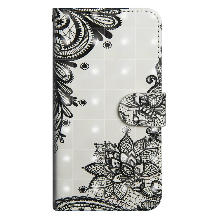 For iPhone SE 2022 / SE 2020 / 8 / 7 3D Painting Pattern Horizontal Flip TPU + PU Leather Case with Holder & Card Slots & Wallet(Black Flower) - HoMEdemic™ 