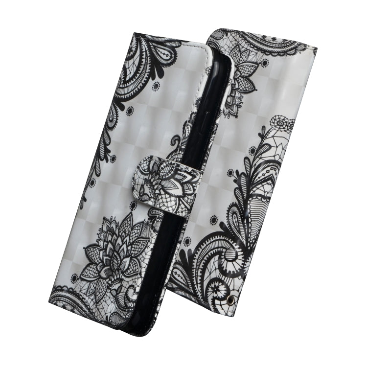 For iPhone SE 2022 / SE 2020 / 8 / 7 3D Painting Pattern Horizontal Flip TPU + PU Leather Case with Holder & Card Slots & Wallet(Black Flower) - HoMEdemic™ 
