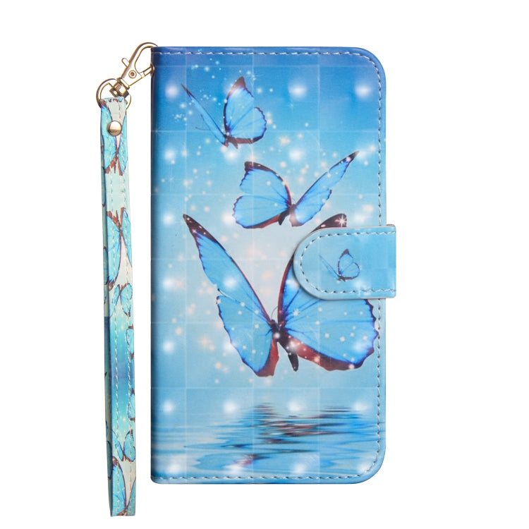For iPhone SE 2022 / SE 2020 / 8 / 7 3D Painting Pattern Horizontal Flip TPU + PU Leather Case with Holder & Card Slots & Wallet(Three Butterfly) - HoMEdemic™ 