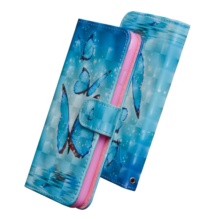 For iPhone SE 2022 / SE 2020 / 8 / 7 3D Painting Pattern Horizontal Flip TPU + PU Leather Case with Holder & Card Slots & Wallet(Three Butterfly) - HoMEdemic™ 