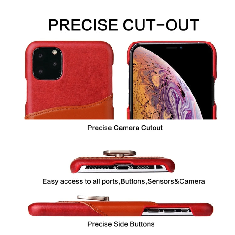 For iPhone 11 Fierre Shann Oil Wax Texture Genuine Leather Back Cover Case with 360 Degree Rotation Holder & Card Slot (Red) - HoMEdemic™ 