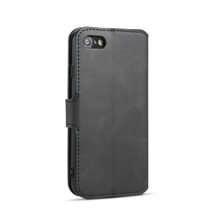 DG.MING Retro Oil Side Horizontal Flip Case with Holder & Card Slots & Wallet for iPhone 7 / 8(Black) - HoMEdemic™ 