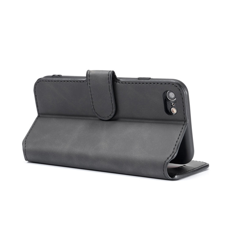 DG.MING Retro Oil Side Horizontal Flip Case with Holder & Card Slots & Wallet for iPhone 7 / 8(Black) - HoMEdemic™ 
