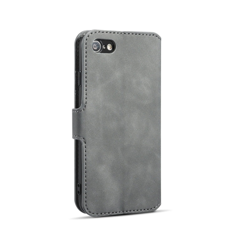 DG.MING Retro Oil Side Horizontal Flip Case with Holder & Card Slots & Wallet for iPhone 7 / 8(Grey) - HoMEdemic™ 