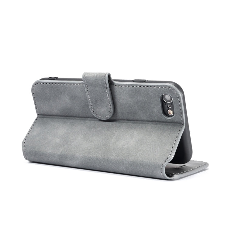 DG.MING Retro Oil Side Horizontal Flip Case with Holder & Card Slots & Wallet for iPhone 7 / 8(Grey) - HoMEdemic™ 