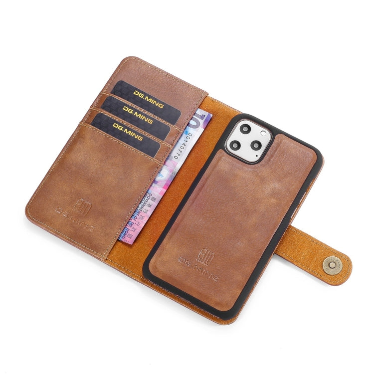 For iPhone 11 Pro DG.MING Crazy Horse Texture Flip Detachable Magnetic Leather Case with Holder & Card Slots & Wallet (Brown) - HoMEdemic™ 