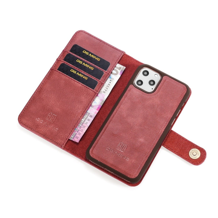 For iPhone 11 Pro Max DG.MING Crazy Horse Texture Flip Detachable Magnetic Leather Case with Holder & Card Slots & Wallet (Red) - HoMEdemic™ 