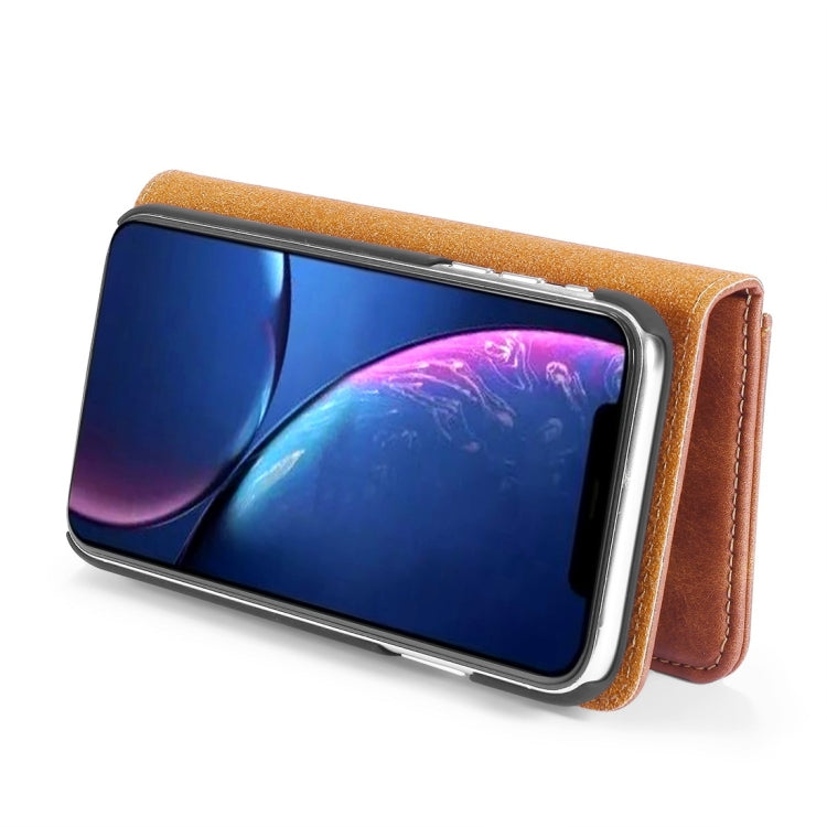 For iPhone 11 DG.MING Crazy Horse Texture Flip Detachable Magnetic Leather Case with Holder & Card Slots & Wallet (Brown) - HoMEdemic™ 