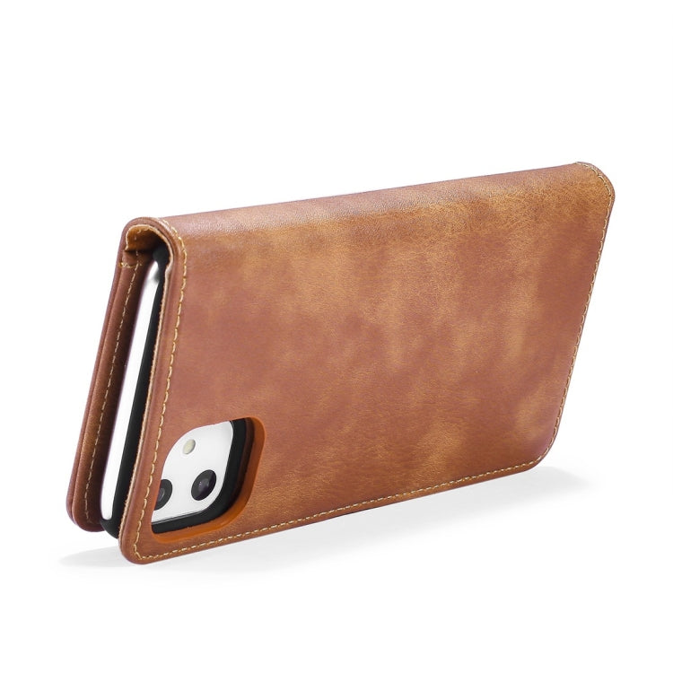 For iPhone 11 DG.MING Crazy Horse Texture Flip Detachable Magnetic Leather Case with Holder & Card Slots & Wallet (Brown) - HoMEdemic™ 