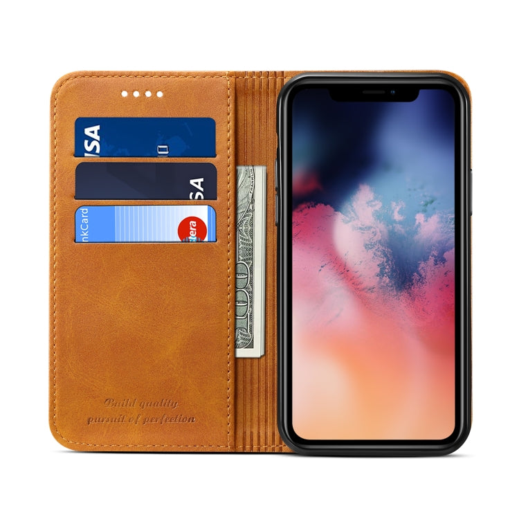 Suteni Calf Texture Horizontal Flip Leather Case with Holder & Card Slots & Wallet for iPhone 11 Pro Max(Khaki) - HoMEdemic™ 
