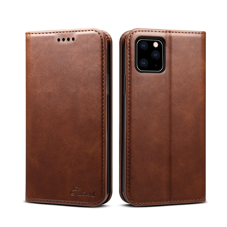 Suteni Calf Texture Horizontal Flip Leather Case with Holder & Card Slots & Wallet for iPhone 11 Pro Max(Brown) - HoMEdemic™ 