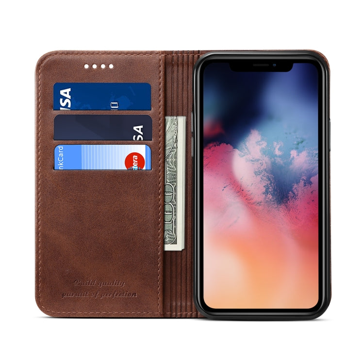 Suteni Calf Texture Horizontal Flip Leather Case with Holder & Card Slots & Wallet for iPhone 11 Pro Max(Brown) - HoMEdemic™ 