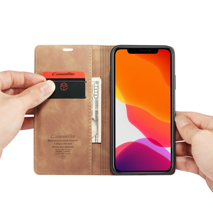 CaseMe-013 Multifunctional Horizontal Flip Leather Case with Card Slot & Holder & Wallet for iPhone 11 Pro(Brown) - HoMEdemic™ 