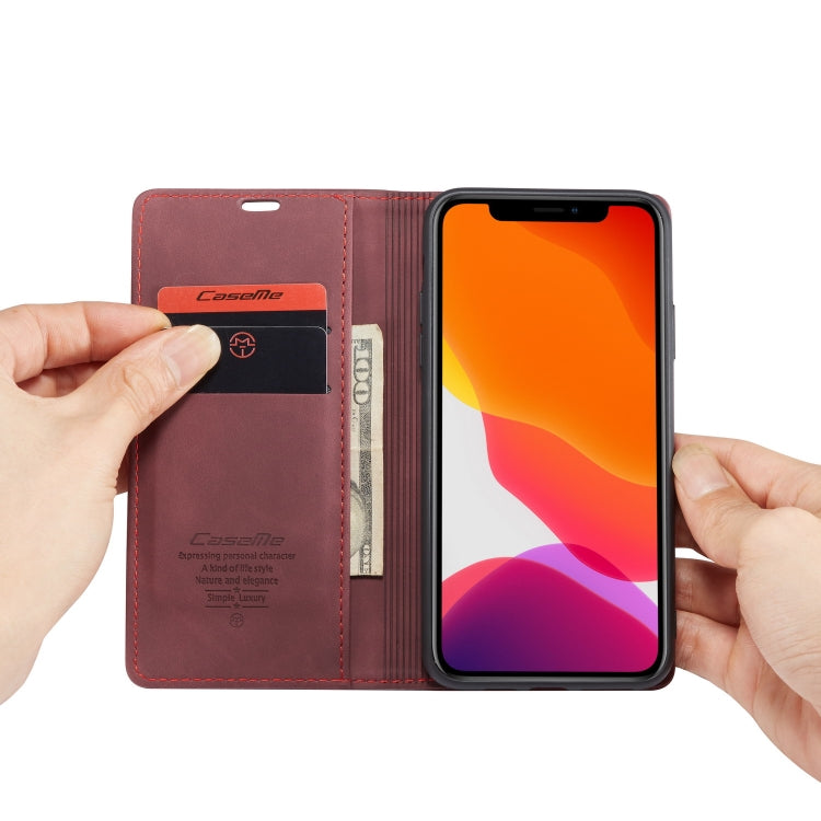 CaseMe-013 Multifunctional Horizontal Flip Leather Case with Card Slot & Holder & Wallet for iPhone 11 Pro(Wine) - HoMEdemic™ 