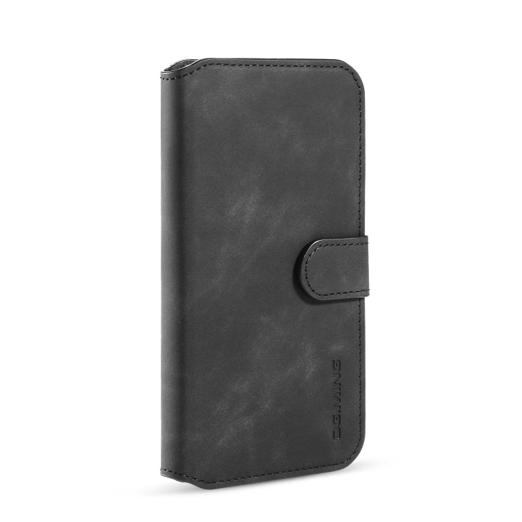 DG.MING Retro Oil Side Horizontal Flip Case with Holder & Card Slots & Wallet for iPhone 11(Black) - HoMEdemic™ 