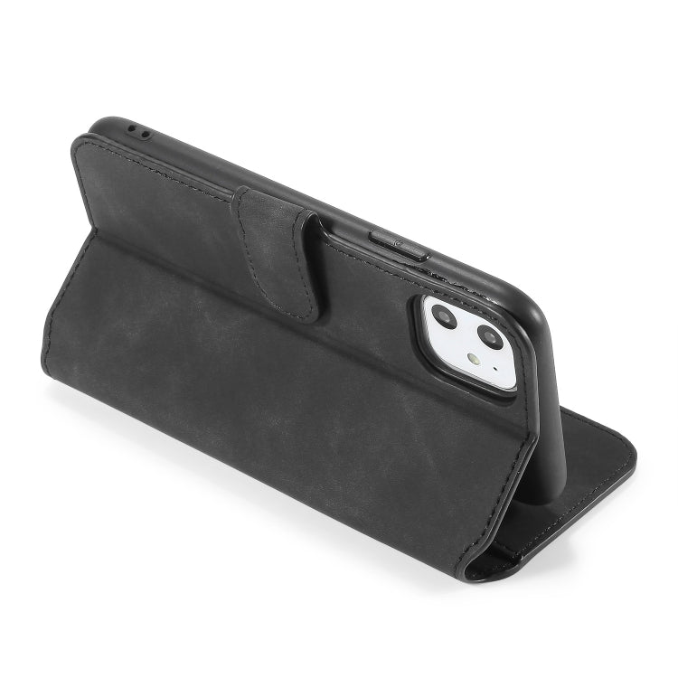 DG.MING Retro Oil Side Horizontal Flip Case with Holder & Card Slots & Wallet for iPhone 11(Black) - HoMEdemic™ 