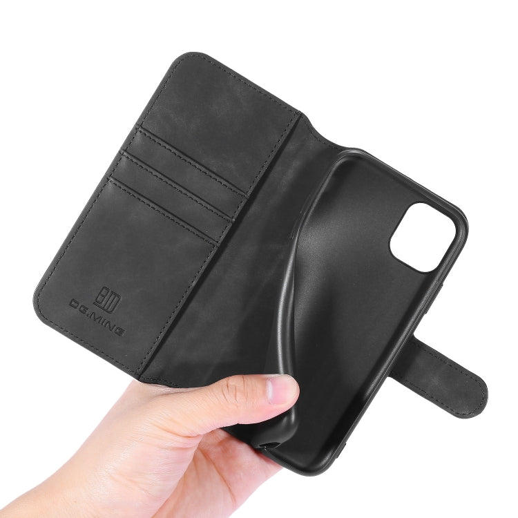 DG.MING Retro Oil Side Horizontal Flip Case with Holder & Card Slots & Wallet for iPhone 11(Black) - HoMEdemic™ 