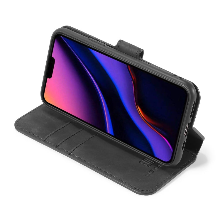 DG.MING Retro Oil Side Horizontal Flip Case with Holder & Card Slots & Wallet for iPhone 11 Pro Max(Black) - HoMEdemic™ 