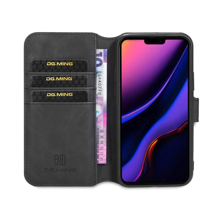 DG.MING Retro Oil Side Horizontal Flip Case with Holder & Card Slots & Wallet for iPhone 11 Pro Max(Black) - HoMEdemic™ 