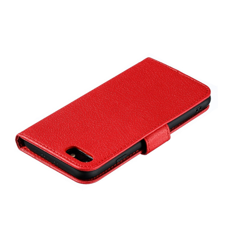 For iPhone SE 2022 / SE 2020 / 8 / 7 Feather Pattern Litchi Texture Horizontal Flip Leather Case with Wallet & Holder & Card Slots(Red) - HoMEdemic™ 