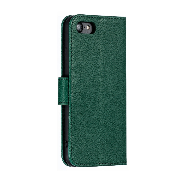 For iPhone SE 2022 / SE 2020 / 8 / 7 Feather Pattern Litchi Texture Horizontal Flip Leather Case with Wallet & Holder & Card Slots(Green) - HoMEdemic™ 