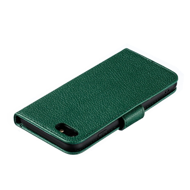 For iPhone SE 2022 / SE 2020 / 8 / 7 Feather Pattern Litchi Texture Horizontal Flip Leather Case with Wallet & Holder & Card Slots(Green) - HoMEdemic™ 