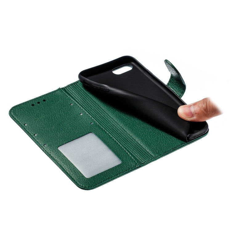 For iPhone SE 2022 / SE 2020 / 8 / 7 Feather Pattern Litchi Texture Horizontal Flip Leather Case with Wallet & Holder & Card Slots(Green) - HoMEdemic™ 