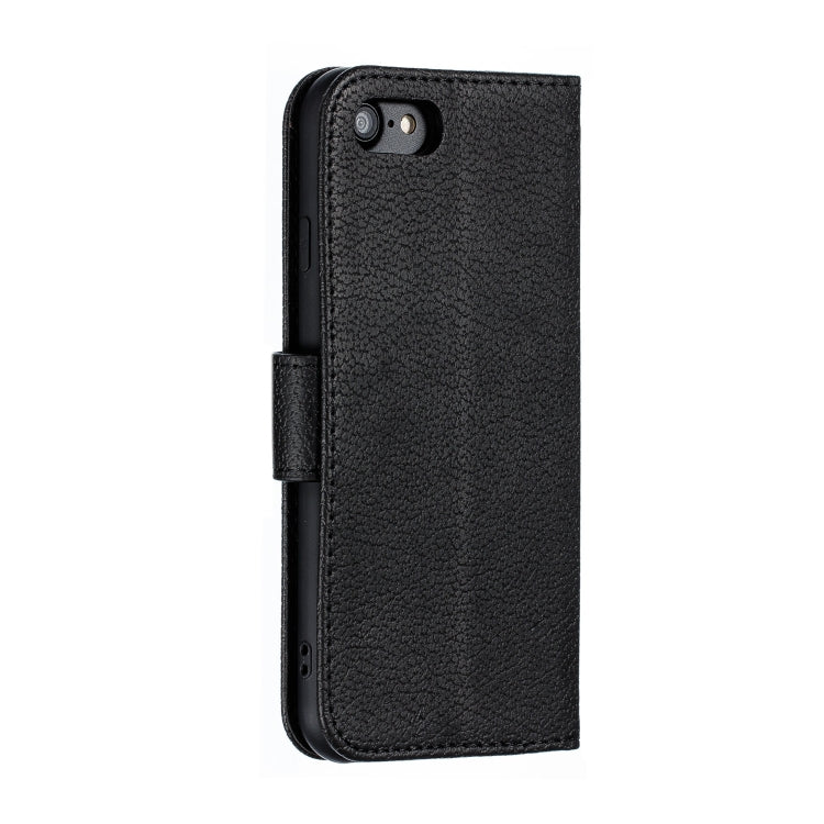For iPhone SE 2022 / SE 2020 / 8 / 7 Feather Pattern Litchi Texture Horizontal Flip Leather Case with Wallet & Holder & Card Slots(Black) - HoMEdemic™ 