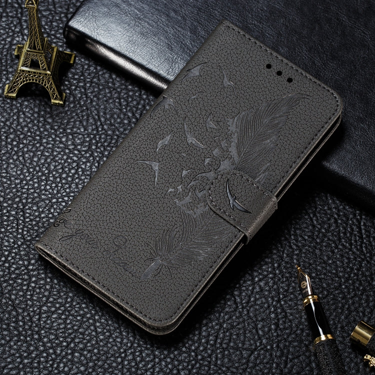 For iPhone SE 2022 / SE 2020 / 8 / 7 Feather Pattern Litchi Texture Horizontal Flip Leather Case with Wallet & Holder & Card Slots(Gray) - HoMEdemic™ 
