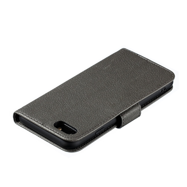 For iPhone SE 2022 / SE 2020 / 8 / 7 Feather Pattern Litchi Texture Horizontal Flip Leather Case with Wallet & Holder & Card Slots(Gray) - HoMEdemic™ 