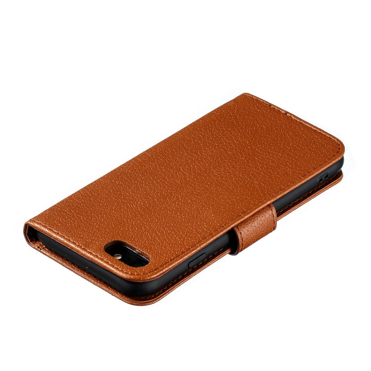 For iPhone SE 2022 / SE 2020 / 8 / 7 Feather Pattern Litchi Texture Horizontal Flip Leather Case with Wallet & Holder & Card Slots(Brown) - HoMEdemic™ 