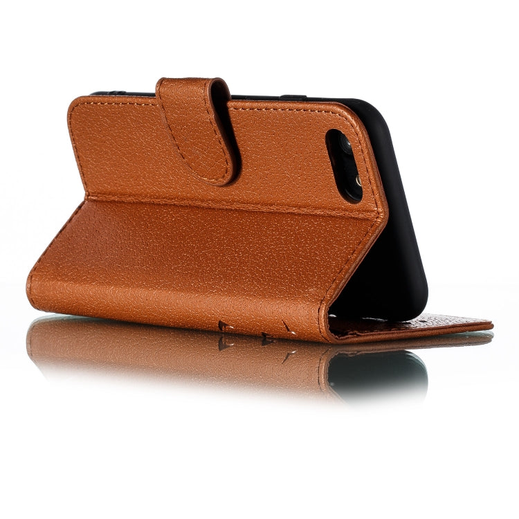 For iPhone SE 2022 / SE 2020 / 8 / 7 Feather Pattern Litchi Texture Horizontal Flip Leather Case with Wallet & Holder & Card Slots(Brown) - HoMEdemic™ 