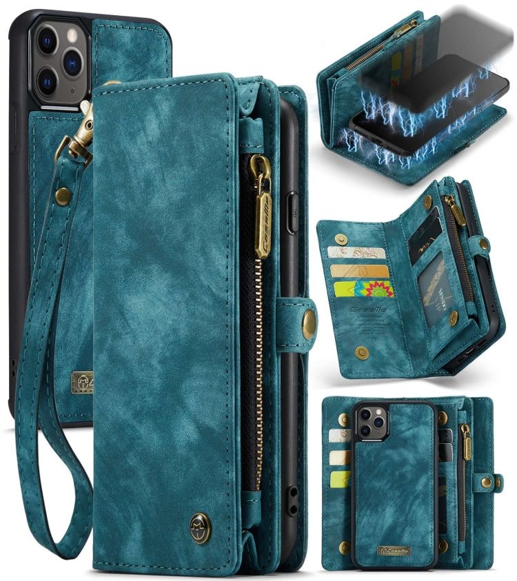 For iPhone 11 Pro CaseMe-008 Detachable Multifunctional Horizontal Flip Leather Case with Card Slot & Holder & Zipper Wallet & Photo Frame (Blue) - HoMEdemic™ 