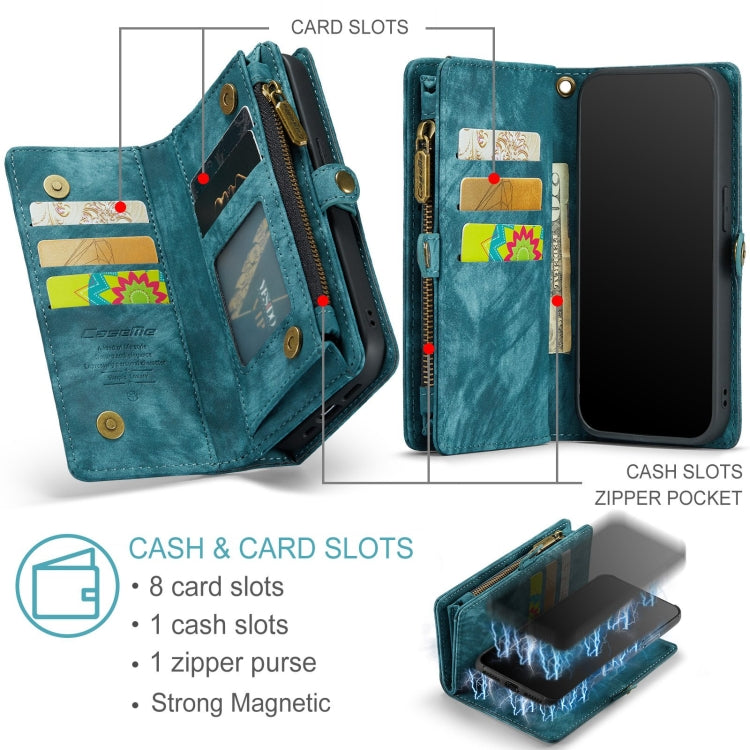 For iPhone 11 Pro CaseMe-008 Detachable Multifunctional Horizontal Flip Leather Case with Card Slot & Holder & Zipper Wallet & Photo Frame (Blue) - HoMEdemic™ 