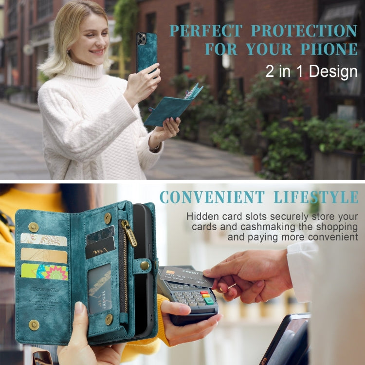 For iPhone 11 Pro CaseMe-008 Detachable Multifunctional Horizontal Flip Leather Case with Card Slot & Holder & Zipper Wallet & Photo Frame (Blue) - HoMEdemic™ 