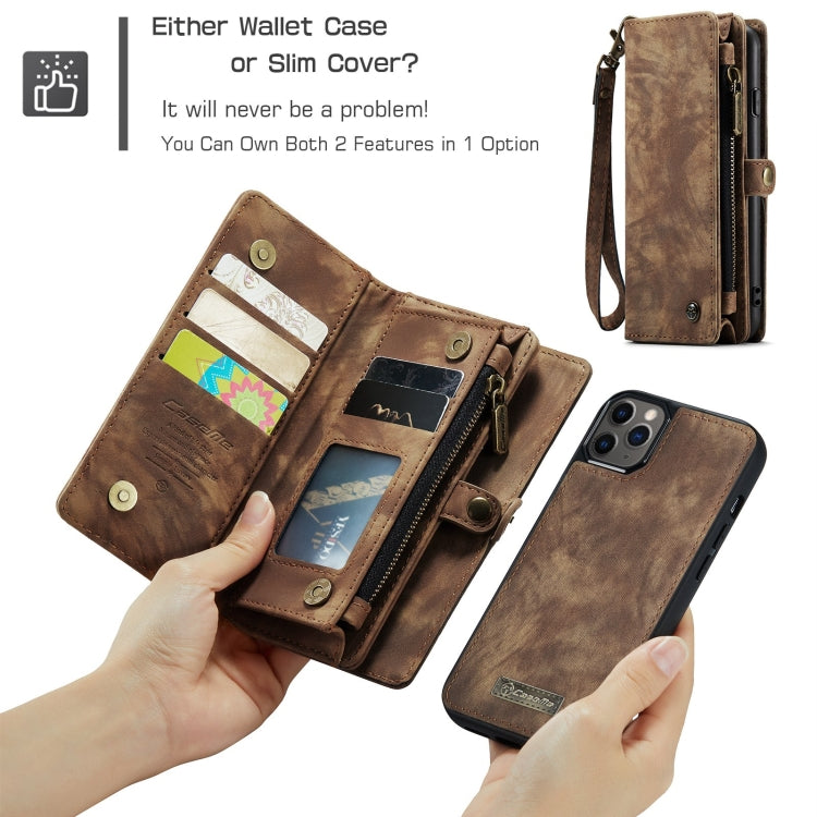 For iPhone 11 Pro CaseMe-008 Detachable Multifunctional Horizontal Flip Leather Case with Card Slot & Holder & Zipper Wallet & Photo Frame (Brown) - HoMEdemic™ 