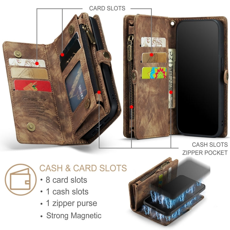 For iPhone 11 Pro CaseMe-008 Detachable Multifunctional Horizontal Flip Leather Case with Card Slot & Holder & Zipper Wallet & Photo Frame (Brown) - HoMEdemic™ 